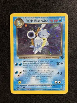 Pokemon TCG Dark Blastoise 3/82 Team Rocket Holo Rare Swirl English 70 HP - Image 1