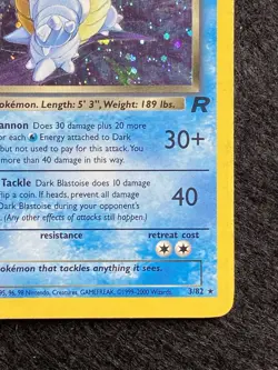 Pokemon TCG Dark Blastoise 3/82 Team Rocket Holo Rare Swirl English 70 HP - Image 3