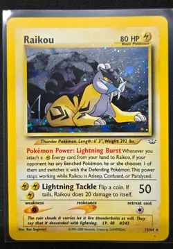 Raikou Neo Revelation Holo Rare LP/MP 13/64 Pokemon TCG - Image 1