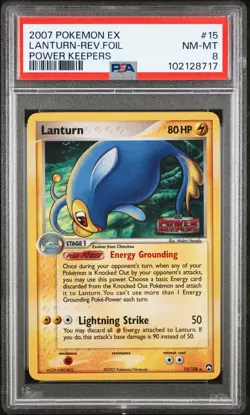 Lanturn Reverse Holo 15/108 Power Keepers Pokemon PSA 8 - Image 1