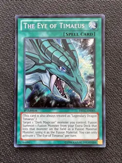 Yugioh The Eye of Timaeus 1st Ed Secret Rare DRLG-EN005 LP - Image 1