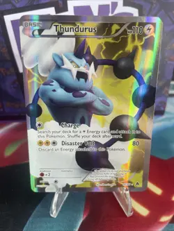 Pokemon TCG Thundurus Emerging Powers Holo Full Art Ultra Rare Card 97/98 LP - Image 1