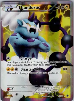 Thundurus 97/98 Ultra Rare Emerging Powers Pokemon Holo Moderately Played - Image 1