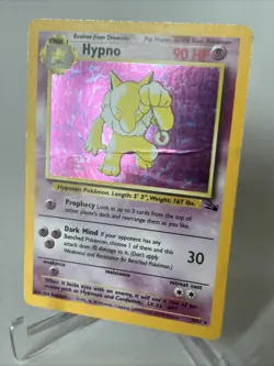 Hypno #8 8/62 Holo Rare Unlimited Fossil Pokemon Card Vintage WOTC - HP - Image 2