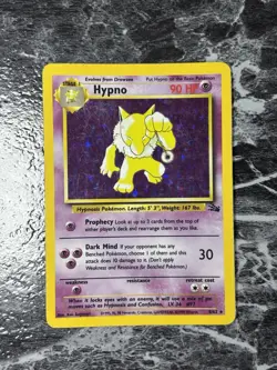 Hypno 8/62 Fossil Holo Rare Pokemon Card WOTC 1999 TCG Vintage MP/HP Condition - Image 3