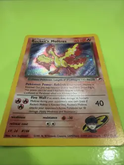 Rocket's Moltres 012/132 Gym Heroes Holo Vintage original Nintendo Card 2000 - Image 2