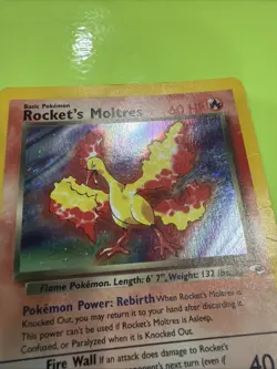 Rocket's Moltres 012/132 Gym Heroes Holo Vintage original Nintendo Card 2000 - Image 3