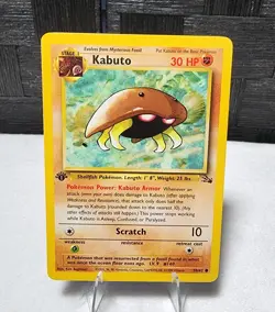 Pokemon TCG Kabuto Fossil 1st Edition Common Card 50/62 Regular NM - Image 1