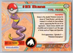 Ekans #23 Topps Trading Cards Series 1 Pokemon LP - Image 2