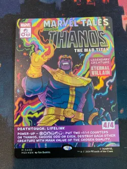 MTG Marvel Super Heroes Thanos the Mad Titan Borderless Foil - Image 1