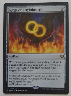 MTG Rings of Brighthearth LP - Commander Legends CMR Rare Colorless Artifact - Image 1