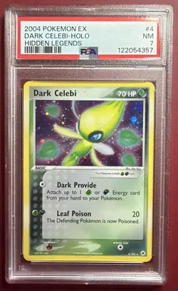 2004 Pokemon EX Hidden Legends Dark Celebi #4/101 Reverse Holo PSA 7 - Image 1