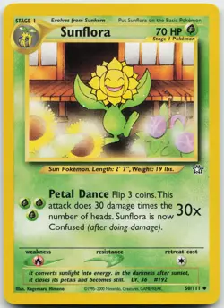 Sunflora 50/111 Uncommon Neo Genesis Unlimited Near Mint - Image 1