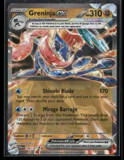 Greninja ex 106/167 Double Rare Twilight Masquerade Pokemon Holo Near Mint - Image 1