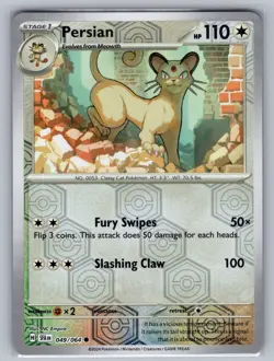 Persian 049/064 Common Shrouded Fable Pokemon Reverse Holo Near Mint - Image 1