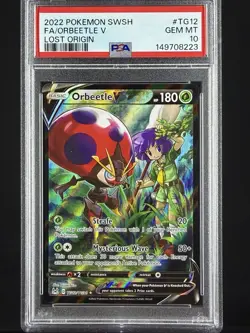 2022 PSA 10 Orbeetle V Full Art FA #TG12 Pokemon TCG SWSH Lost Origin - Image 1