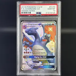 2019 Pokemon SM Hidden Fates Charizard GX #SV49/SV94 PSA 10 GEM MINT - Image 1