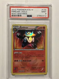 2012 Pokemon Black & White Emboar Shiny Holo Next Destinies 100/99 PSA 9 LOW POP - Image 1