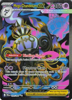 Mega Chandelure ex 099/084 Ultra Rare Pitch Black Pokemon Holo Near Mint - Image 1