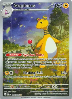 Ampharos 090/086 Holo Illustration Rare Chaos Rising Pokemon Near Mint - Image 1
