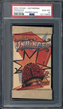 Unhinged Gleemax Booster Pack English Graded PSA 10 MTG Magic #63170805 - Image 1