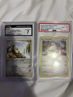 Pokemon TCG 4-Card Lot Charmander Birds TAG TEAM GX Mawile Snorlax Graded Holo - Image 2