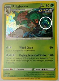🌀HD GALAXY SWIRL🌀Rillaboom SWSH277 Sword & Shield Promo Cards Holo - B120 - Image 2