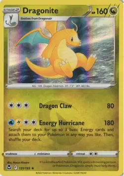 Dragonite 131/195 Holo Rare Silver Tempest Pokemon Holo Near Mint - Image 1
