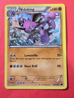 2013 Pokemon Black and White Plasma Freeze #58 Nidoking, Rare, NF/H, cd1 - Image 1