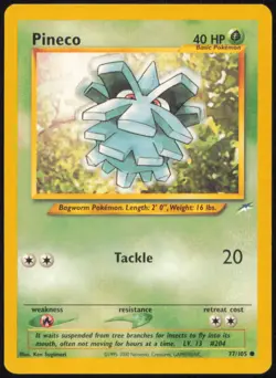 PINECO 77/105 COMMON NEO DESTINY POKEMON UNLIMITED NEAR MINT - Image 1