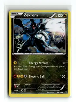 Zekrom 64/108 Holo Rare XY - Roaring Skies Reverse Holofoil Pokemon NM - Image 1