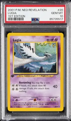 2001 POKEMON NEO REVELATION 1ST EDITION #20 LUGIA PSA 10 - Image 1
