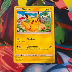 Pikachu 30/111 Common Crimson Invasion Pokemon Damaged - Image 1