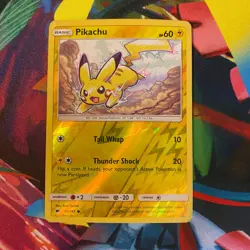 Pikachu 40/147 Common Burning Shadows Pokemon Reverse Holo Damaged - Image 1