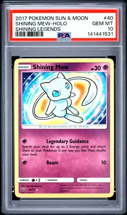 Pokemon TCG: Shining Mew - 40/73 - Sun & Moon: Shining Legends - PSA GEM MINT 10 - Image 1