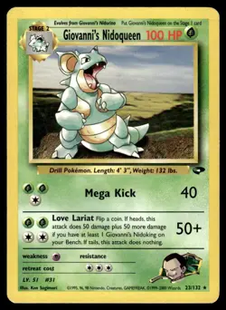 Giovanni’s Nidoqueen #23 - Rare - Pokemon Gym Challenge - LP - Image 1