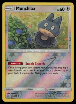 Munchlax 173/236 Uncommon Unified Minds Pokemon Reverse Holo Lightly Played - Image 1