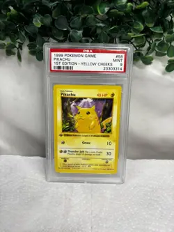 1999 POKEMON GAME 1ST EDITION-YELLOW CHEEKS #58 PIKACHU PSA 9 - Image 1