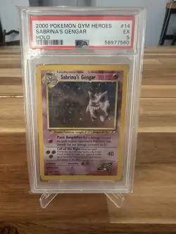 2000 POKEMON GYM HEROES HOLO #14 SABRINA'S GENGAR PSA 5 - Image 1