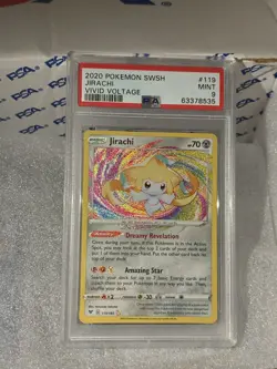 2020 Pokemon Vivid Voltage Set Jirachi 119/185 Amazing Rare PSA 9 MINT - Image 3