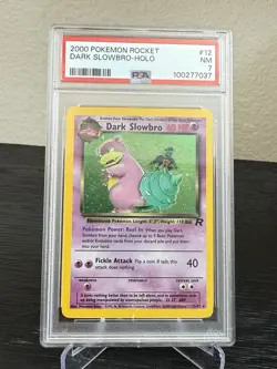Pokemon TCG Team Rocket Dark Slowbro 2000 Holo Rare #12 PSA 7 NM - Image 1