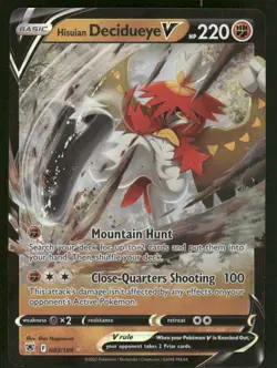 Pokemon Cards Hisuian Decidueye V 083/189 Astral Radiance Holo Rare V NM - Image 1
