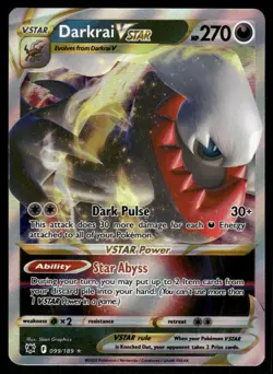 Pokemon Cards Darkrai VSTAR 099/189 Holo Astral Radiance VSTAR Rare NM *2 - Image 1