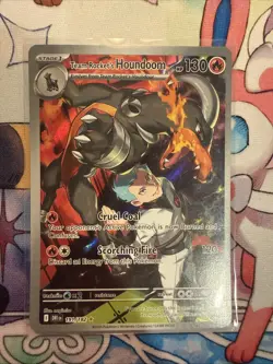 Pokemon TCG Team Rocket's Houndoom 191/182 Sv10: Destined Rivals Holo IR M/NM - Image 1