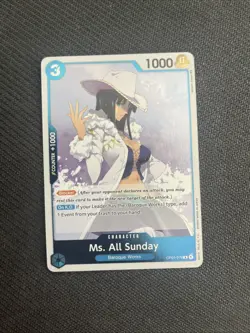 Ms. All Sunday OP01-079 Romance Dawn Pre Errata Foil Pokemon Card - Image 1