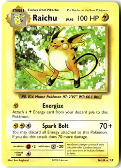 Raichu (XY Evolutions) 36/108 Rare Deck Exclusives Pokemon Near Mint - Image 1