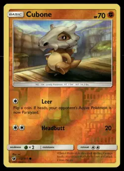 Cubone 52/111 Common Crimson Invasion Pokemon Reverse Holo NM - Image 1