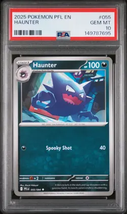 2025 POKEMON PFL EN-PHANTASMAL FLAMES #055 HAUNTER PSA 10 - Image 1