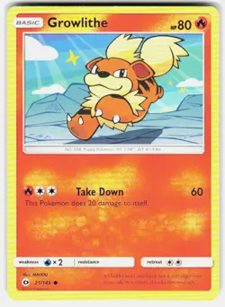 Pokemon tcg SM Base Set Growlithe Lightly played - Image 1