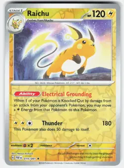 Pokemon tcg SV: Paldean Fates Raichu Near Mint or Better - Image 1
